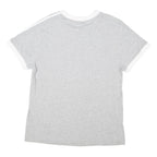 ADIDAS ORIGINALS Womens Grey & White Classic Graphic T-Shirt UK 12 Short Sleeve