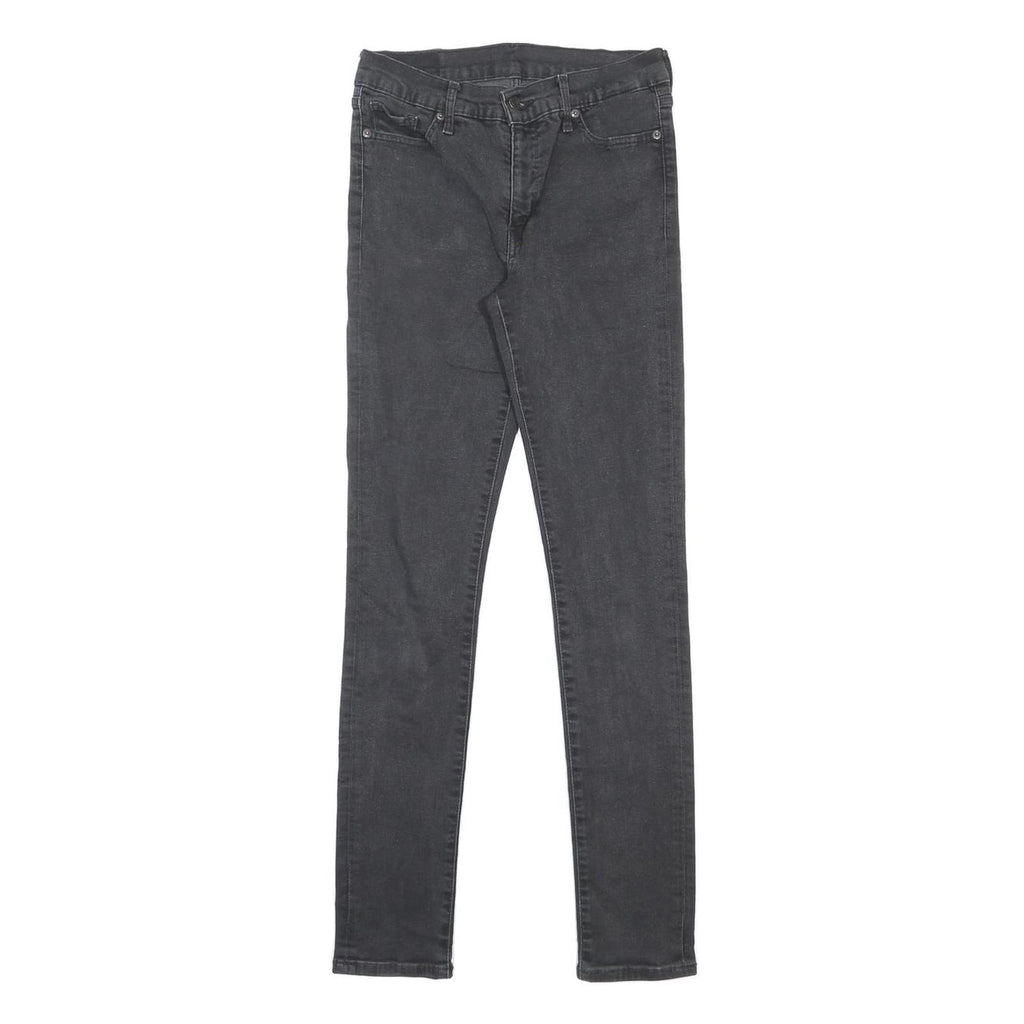 LEVI'S Womens Jeans Black Slim Skinny Denim Medium W26 L32 Stretch Zip Fastening