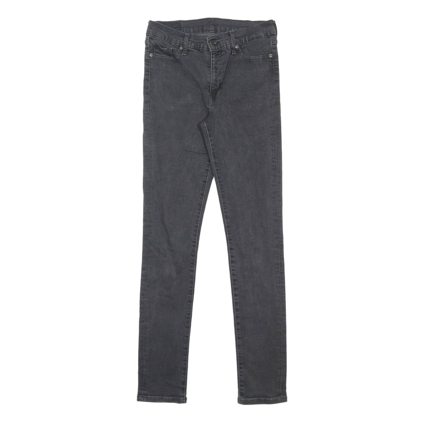 LEVI'S Womens Jeans Black Slim Skinny Denim Medium W26 L32 Stretch Zip Fastening