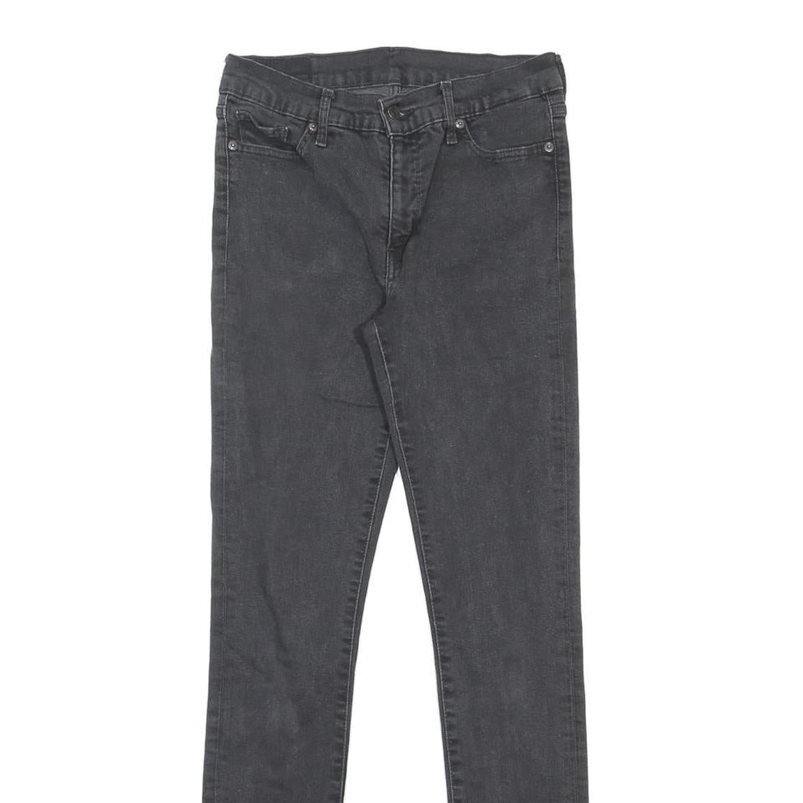 LEVI'S Womens Jeans Black Slim Skinny Denim Medium W26 L32 Stretch Zip Fastening