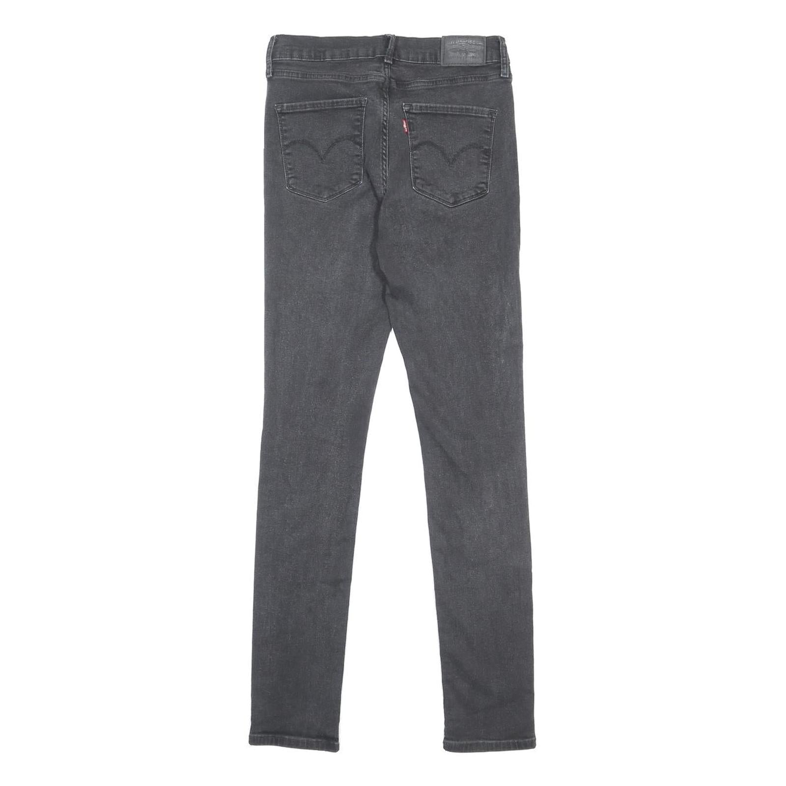 LEVI'S Womens Jeans Black Slim Skinny Denim Medium W26 L32 Stretch Zip Fastening
