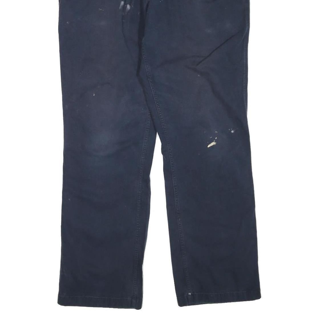 CARHARTT Mens Regular Fit Navy Blue Cotton Blend Trousers W38 L34 Workwear