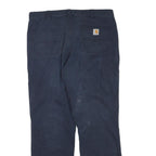 CARHARTT Mens Regular Fit Navy Blue Cotton Blend Trousers W38 L34 Workwear