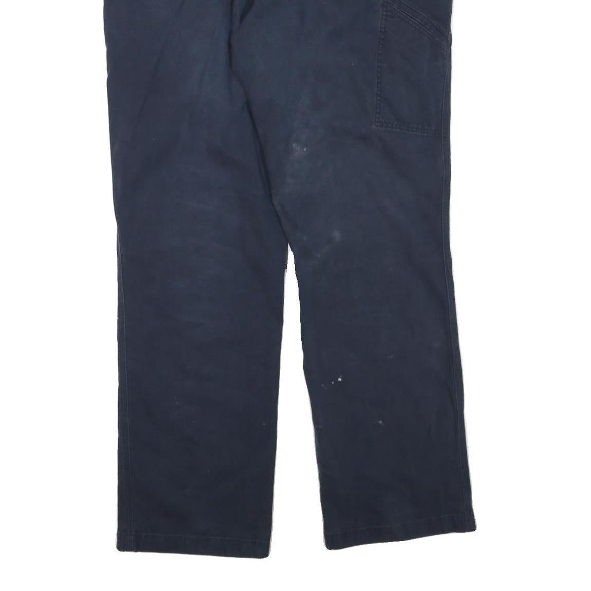 CARHARTT Mens Regular Fit Navy Blue Cotton Blend Trousers W38 L34 Workwear