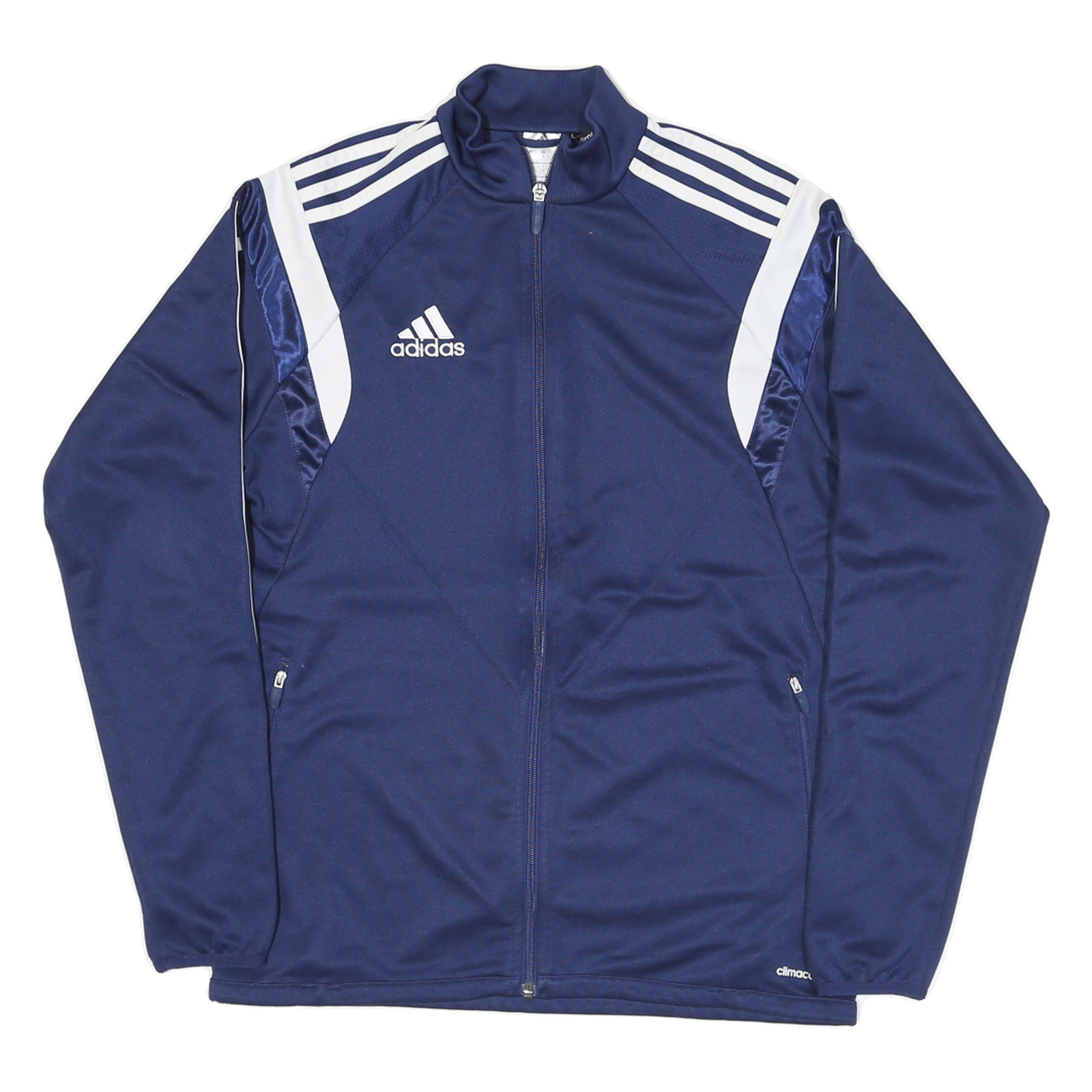 ADIDAS Mens Blue & White Zip Polyester Blend Jacket S Sports Track Top
