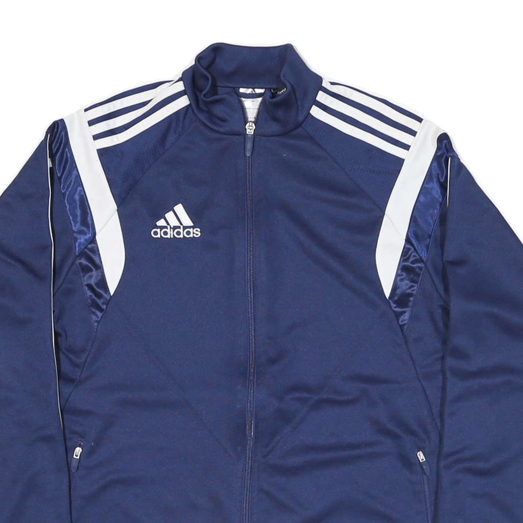 ADIDAS Mens Blue & White Zip Polyester Blend Jacket S Sports Track Top