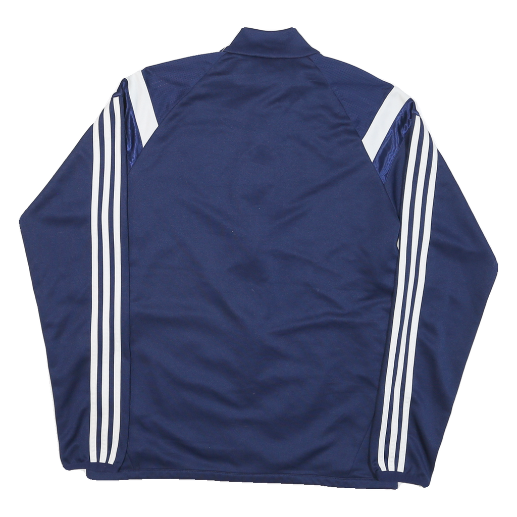 ADIDAS Mens Blue & White Zip Polyester Blend Jacket S Sports Track Top