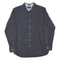 TOMMY HILFIGER Mens Blue & Grey Check Shirt L Casual Cotton Blend Long Sleeve