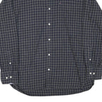 TOMMY HILFIGER Mens Blue & Grey Check Shirt L Casual Cotton Blend Long Sleeve