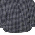 TOMMY HILFIGER Mens Blue & Grey Check Shirt L Casual Cotton Blend Long Sleeve