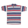 TIMBERLAND Mens Blue & Red Striped Polo Shirt M Cotton Blend Casual