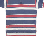 TIMBERLAND Mens Blue & Red Striped Polo Shirt M Cotton Blend Casual