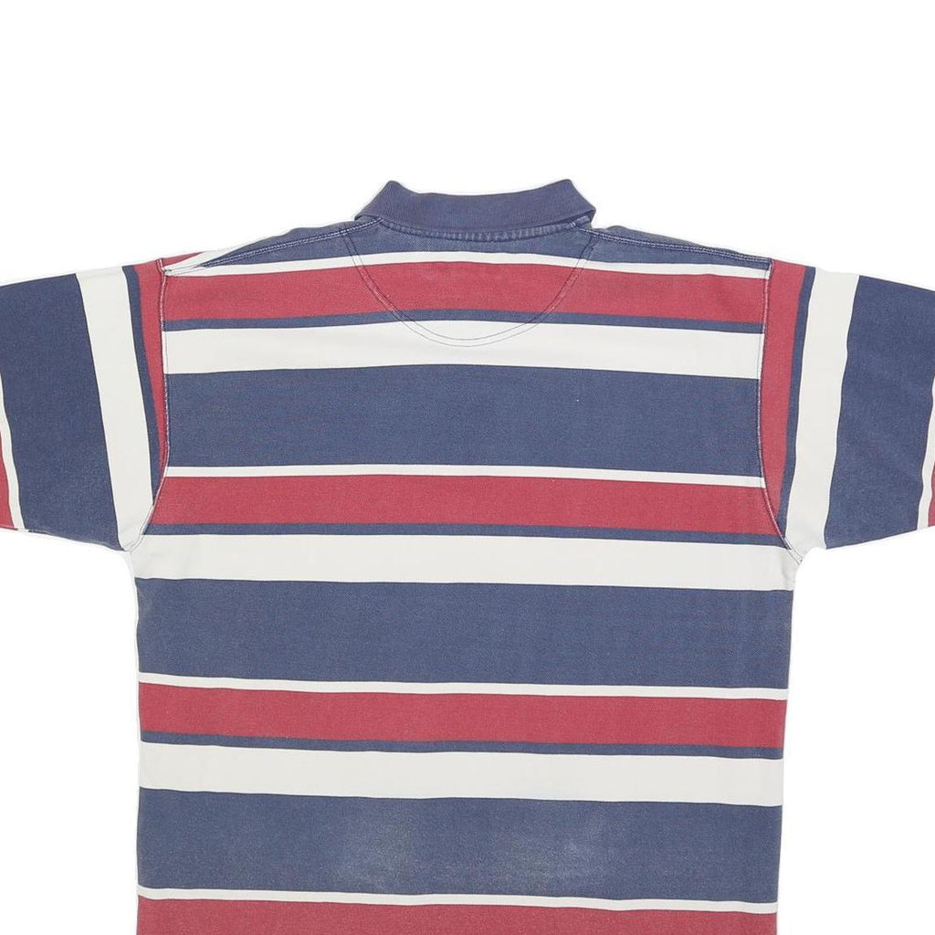 TIMBERLAND Mens Blue & Red Striped Polo Shirt M Cotton Blend Casual