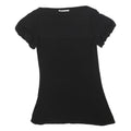 LAURA ASHLEY Womens Black Basic Top Short Sleeve Round Neck UK 10 Polyester