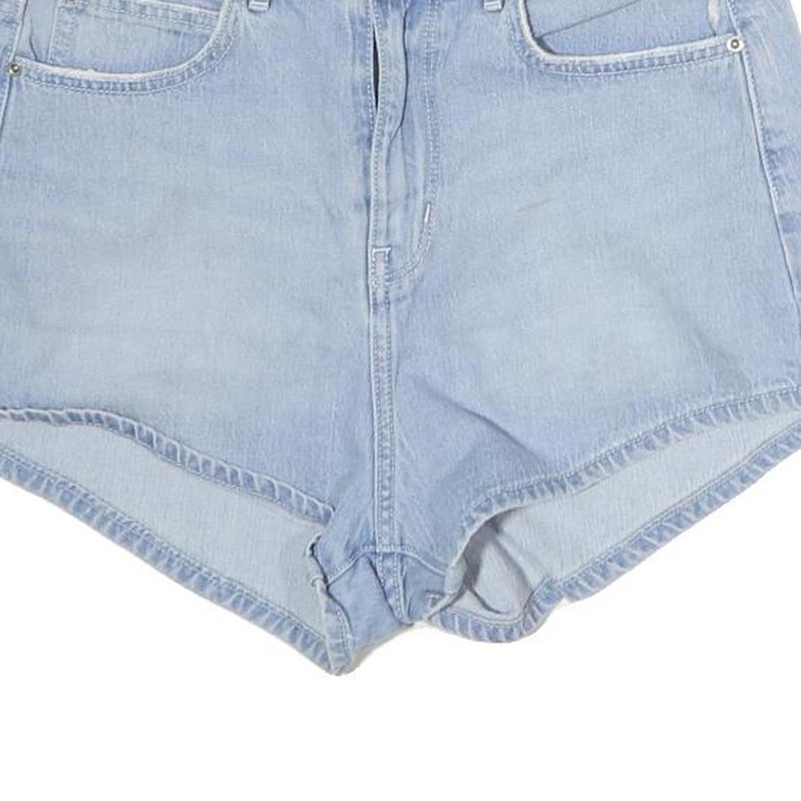 LEE Womens Shorts Blue Casual Denim S W30 High Waist Summer