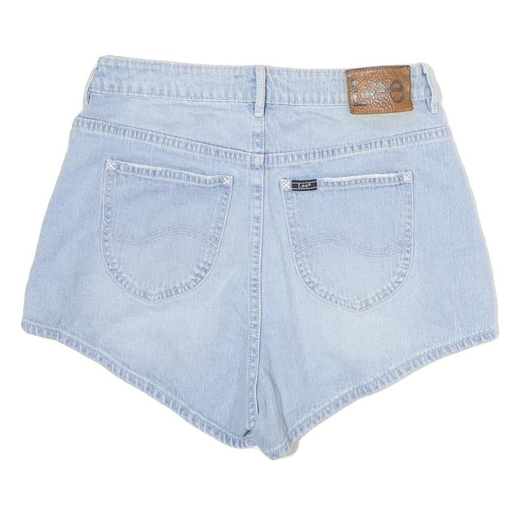 LEE Womens Shorts Blue Casual Denim S W30 High Waist Summer