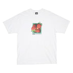 STUSSY Berries Mens White Graphic T-Shirt M Short Sleeve Crew Neck Cotton