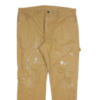 DICKIES Mens Relaxed Beige Denim Jeans W38 L30 Workwear Cotton Blend Zip