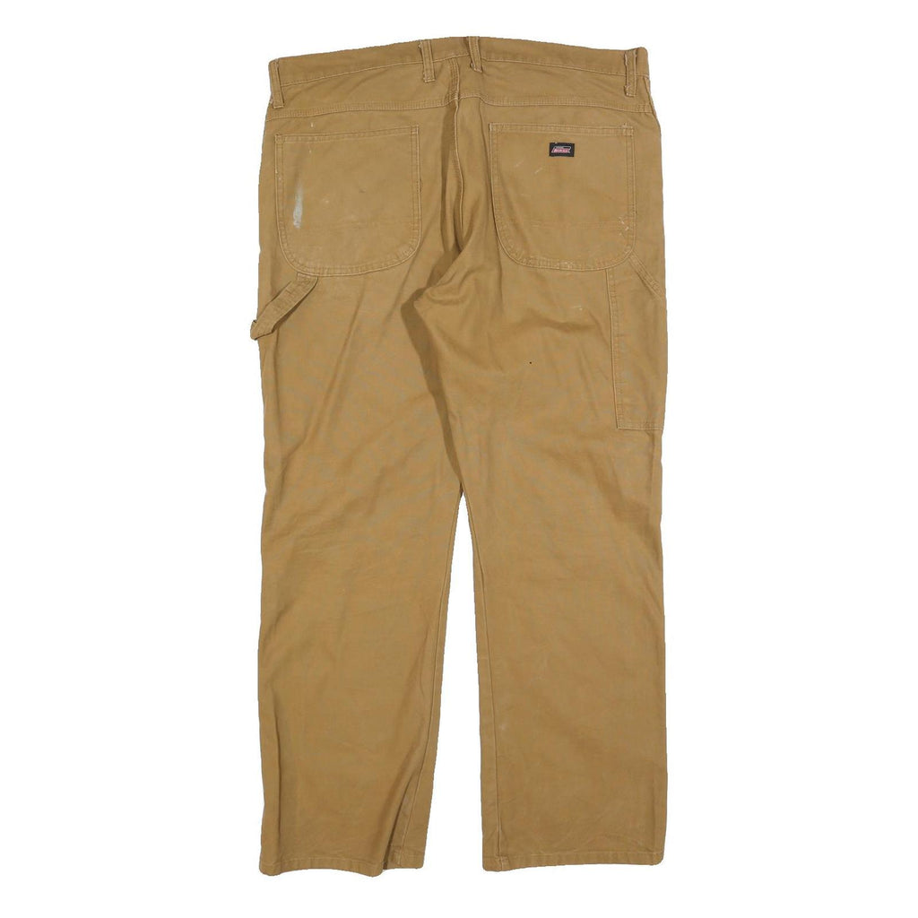 DICKIES Mens Relaxed Beige Denim Jeans W38 L30 Workwear Cotton Blend Zip