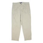 CHAPS Mens Cotton Blend Beige Regular Fit Trousers W38 L30 Classic Button