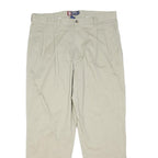 CHAPS Mens Cotton Blend Beige Regular Fit Trousers W38 L30 Classic Button