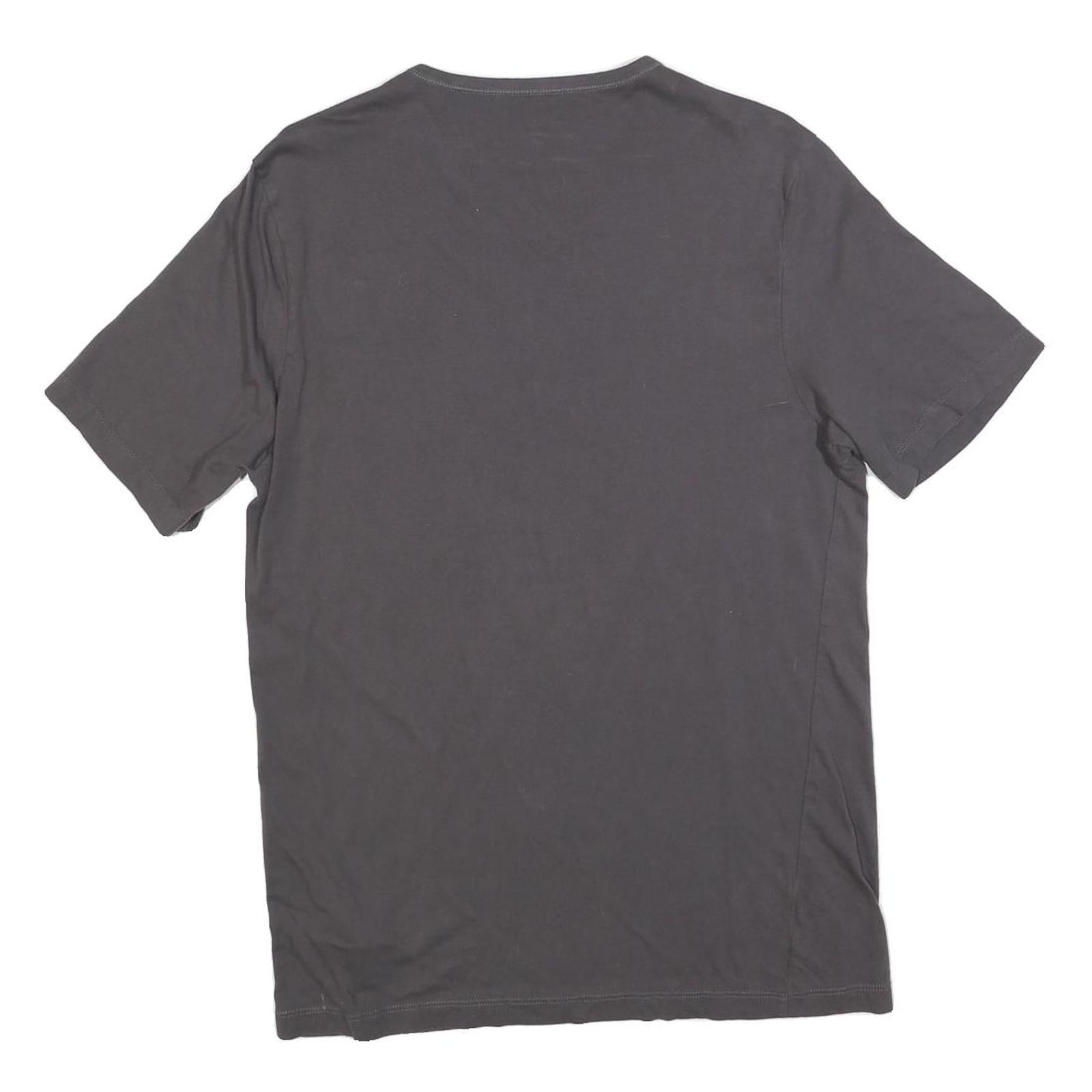HUGO BOSS Mens Grey Cotton Blend T-Shirt L Short Sleeve Crew Neck Minimal Logo