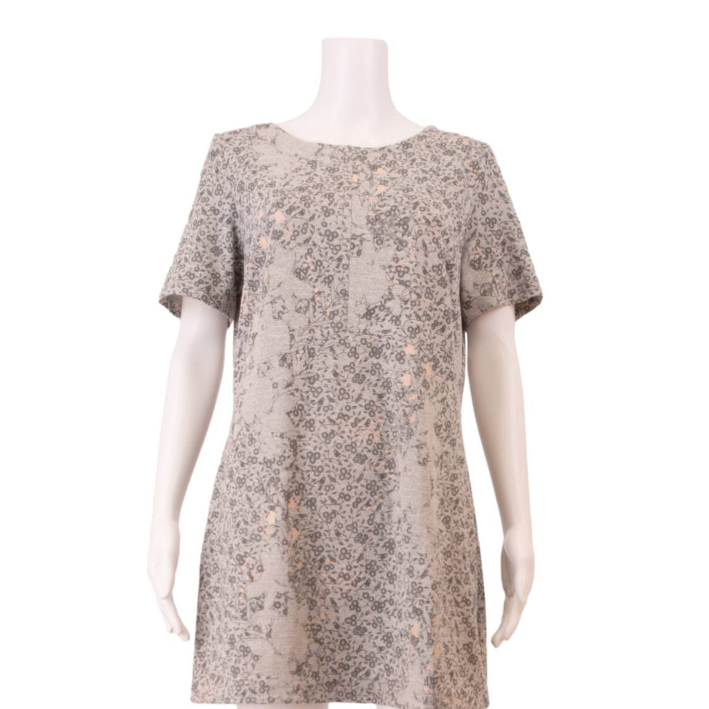 WHITE STUFF Womens Shift Dress Blue Floral Short Sleeve Knee Length UK 14