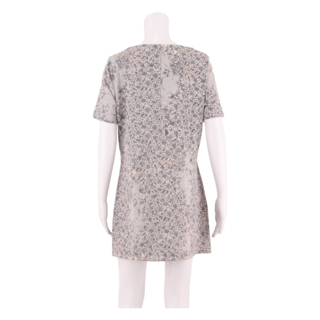 WHITE STUFF Womens Shift Dress Blue Floral Short Sleeve Knee Length UK 14