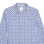LEVI'S Mens Blue & White Checked Shirt M Western Style Button Long Sleeve