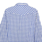 LEVI'S Mens Blue & White Checked Shirt M Western Style Button Long Sleeve