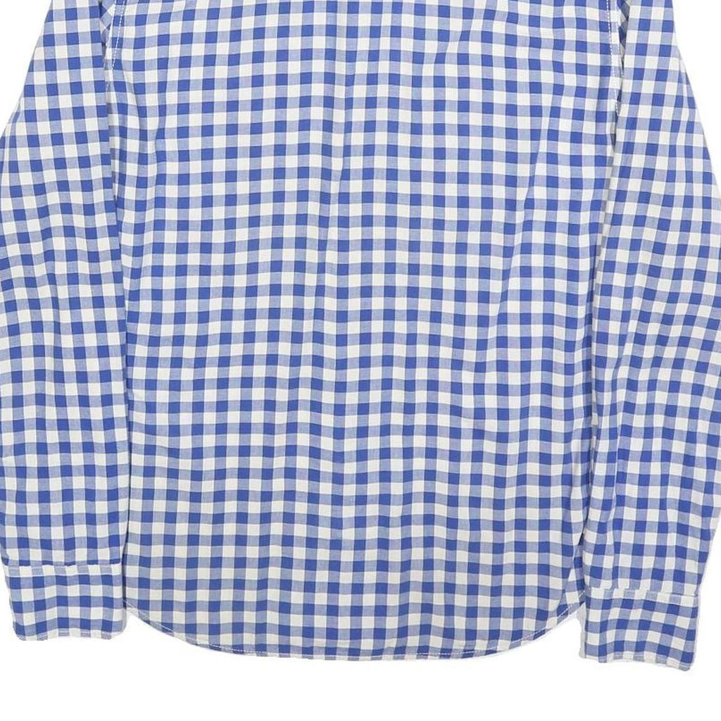 LEVI'S Mens Blue & White Checked Shirt M Western Style Button Long Sleeve