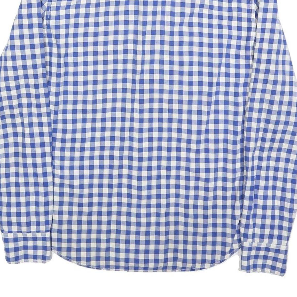 LEVI'S Mens Blue & White Checked Shirt M Western Style Button Long Sleeve
