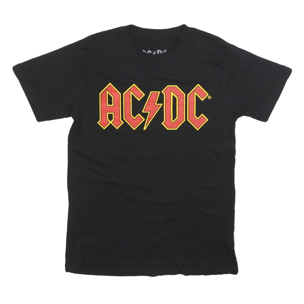 ACDC Womens Black Graphic T-Shirt M Short Sleeve Crew Neck Band Style Cotton