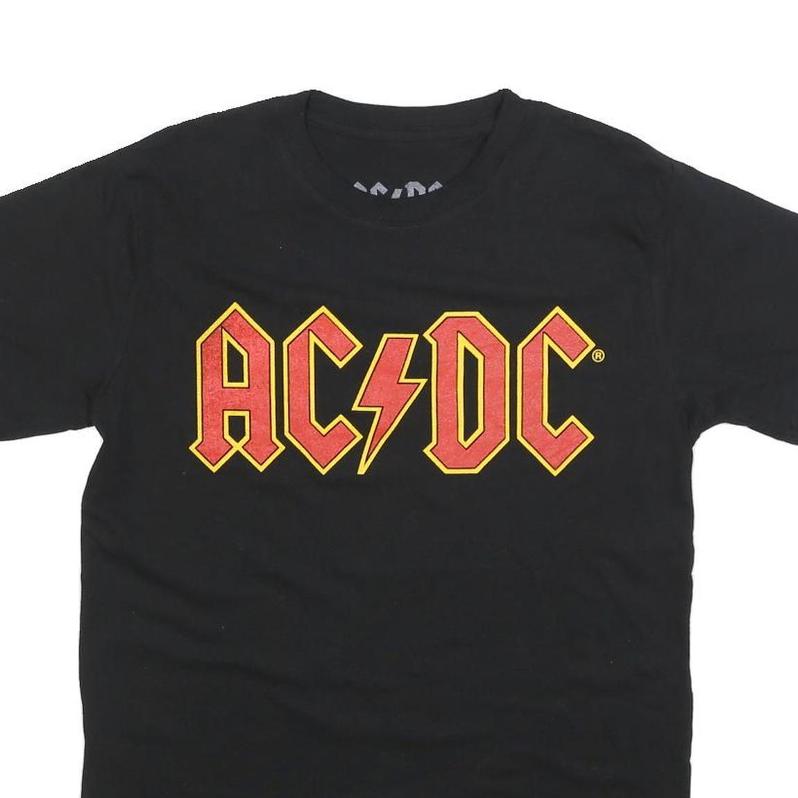 ACDC Womens Black Graphic T-Shirt M Short Sleeve Crew Neck Band Style Cotton