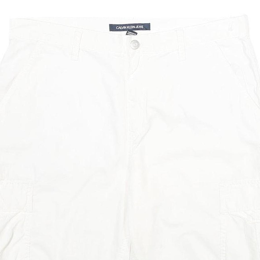 CALVIN KLEIN JEANS Mens White Cargo Cotton Shorts M W32 Casual Summer Wear