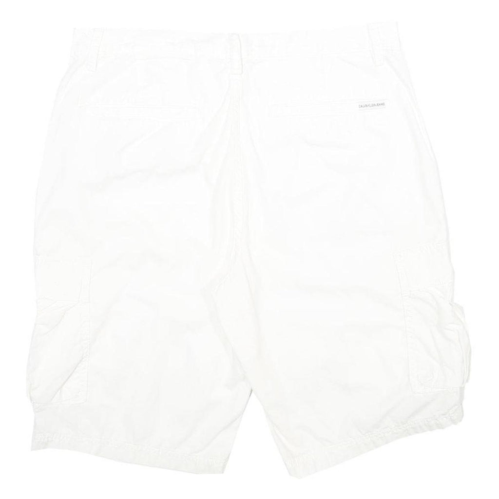CALVIN KLEIN JEANS Mens White Cargo Cotton Shorts M W32 Casual Summer Wear