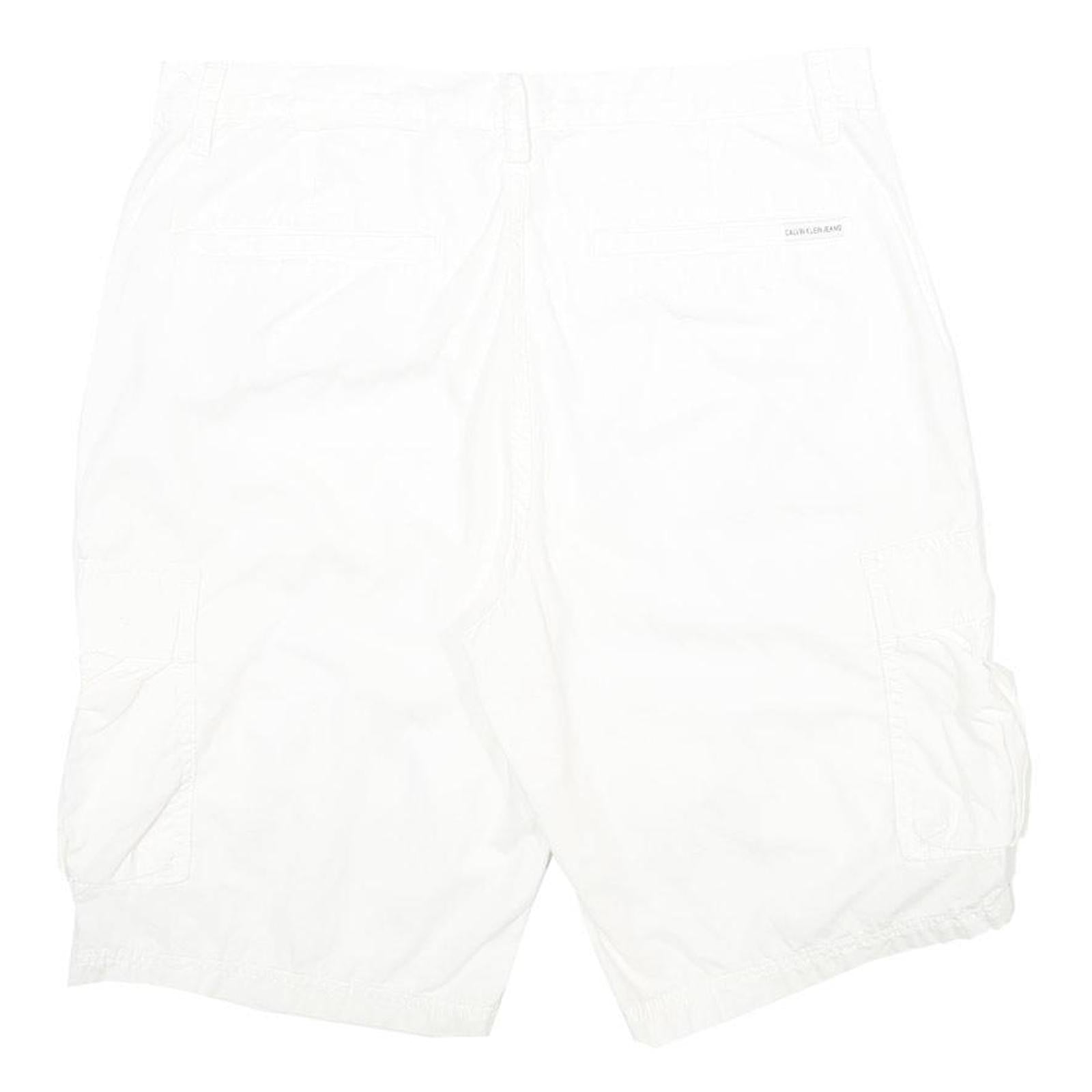 CALVIN KLEIN JEANS Mens White Cargo Cotton Shorts M W32 Casual Summer Wear