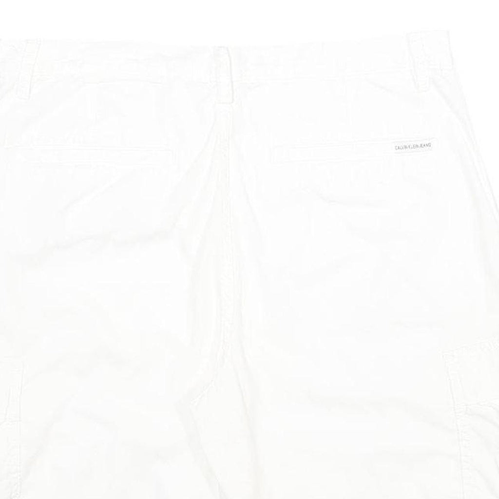 CALVIN KLEIN JEANS Mens White Cargo Cotton Shorts M W32 Casual Summer Wear