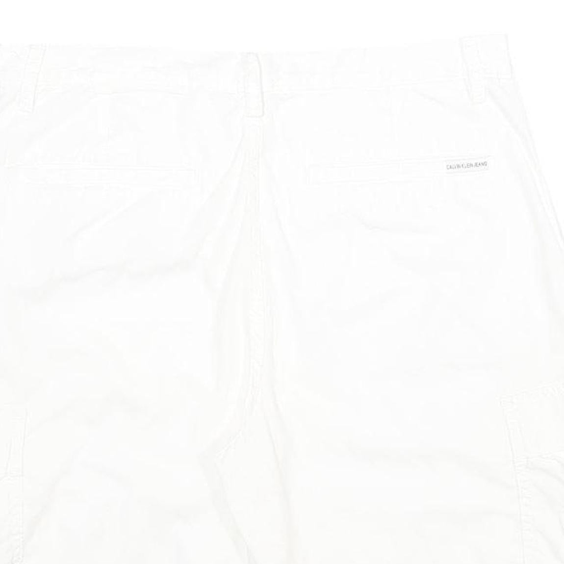 CALVIN KLEIN JEANS Mens White Cargo Cotton Shorts M W32 Casual Summer Wear
