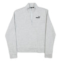 PUMA Mens Grey 1/4 Zip Sweatshirt S Cotton Blend Pullover Casual Activewear