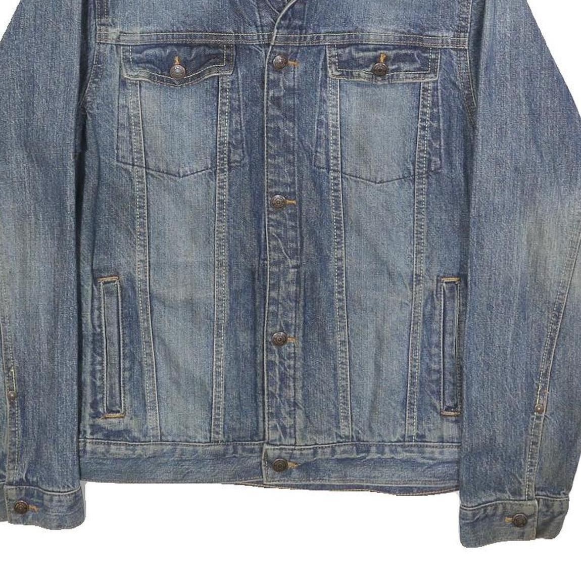 OSH KOSH Boys Blue Denim Cotton Jacket L Button Plain Classic Fit