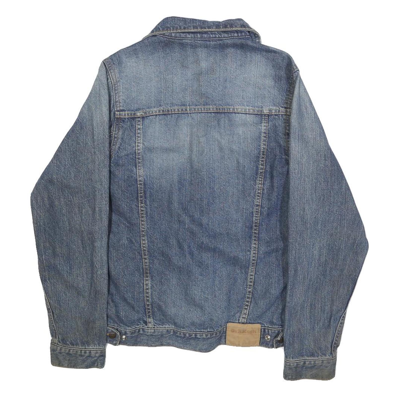 OSH KOSH Boys Blue Denim Cotton Jacket L Button Plain Classic Fit