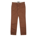VANS Mens Cotton Blend Brown Slim Slim Leg Trousers W30 L30 Casual Zip Closure