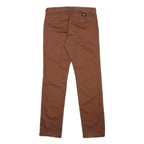 VANS Mens Cotton Blend Brown Slim Slim Leg Trousers W30 L30 Casual Zip Closure