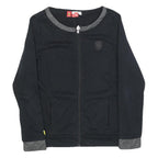 PUMA Womens Black Jacket UK 14 Cotton Blend Zip Plain Lightweight Casual