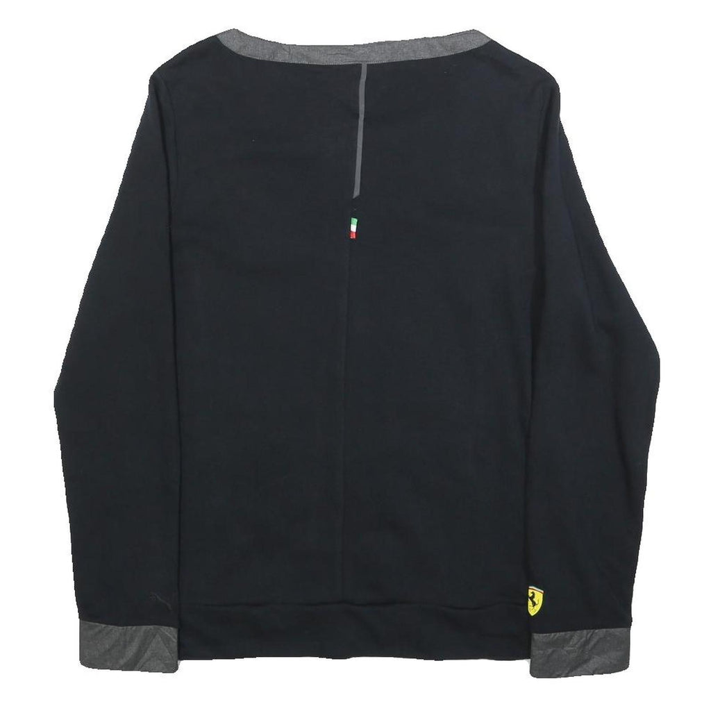 PUMA Womens Black Jacket UK 14 Cotton Blend Zip Plain Lightweight Casual