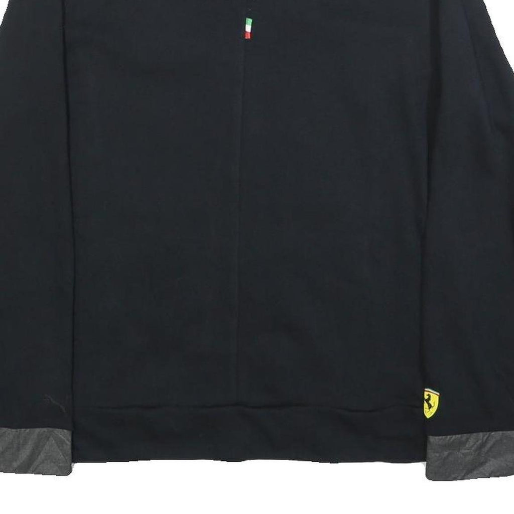 PUMA Womens Black Jacket UK 14 Cotton Blend Zip Plain Lightweight Casual