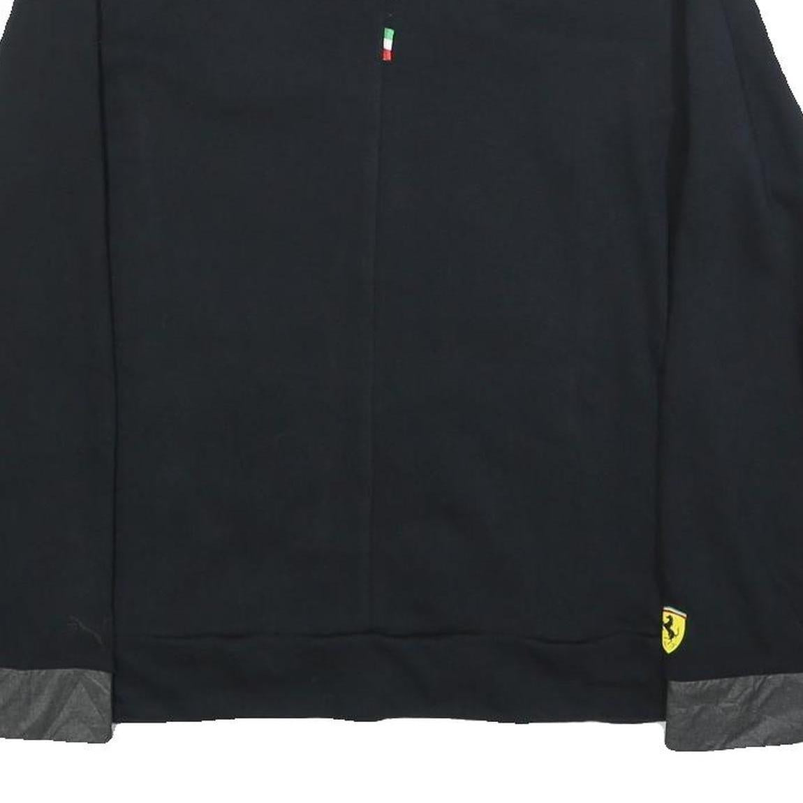 PUMA Womens Black Jacket UK 14 Cotton Blend Zip Plain Lightweight Casual