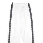 CHAMPION Mens Joggers White & Black S W24 L28 Logo Tape Casual Bottoms