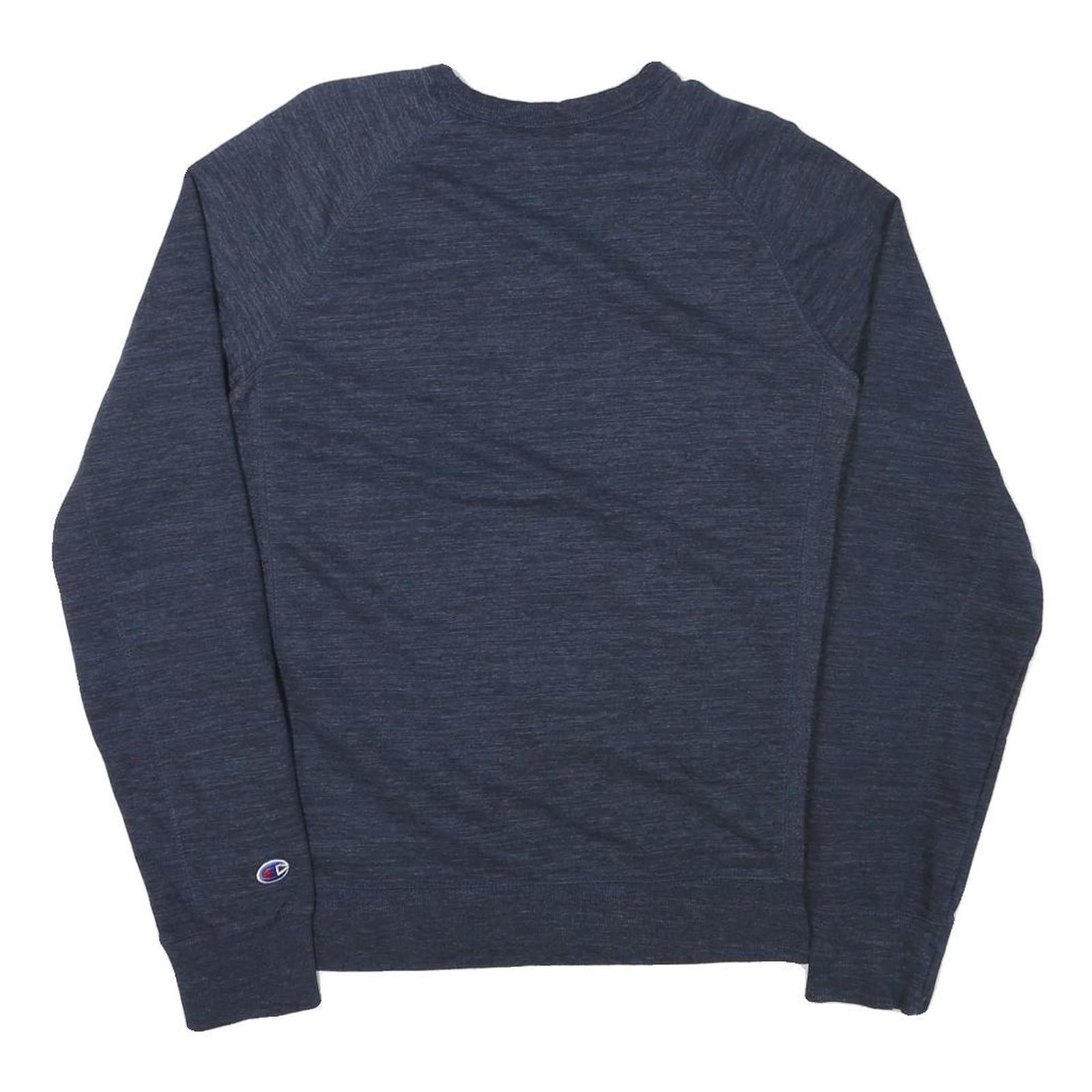 CHAMPION Mens Blue Cotton Blend Crew Neck L Sweatshirt Pullover Casual